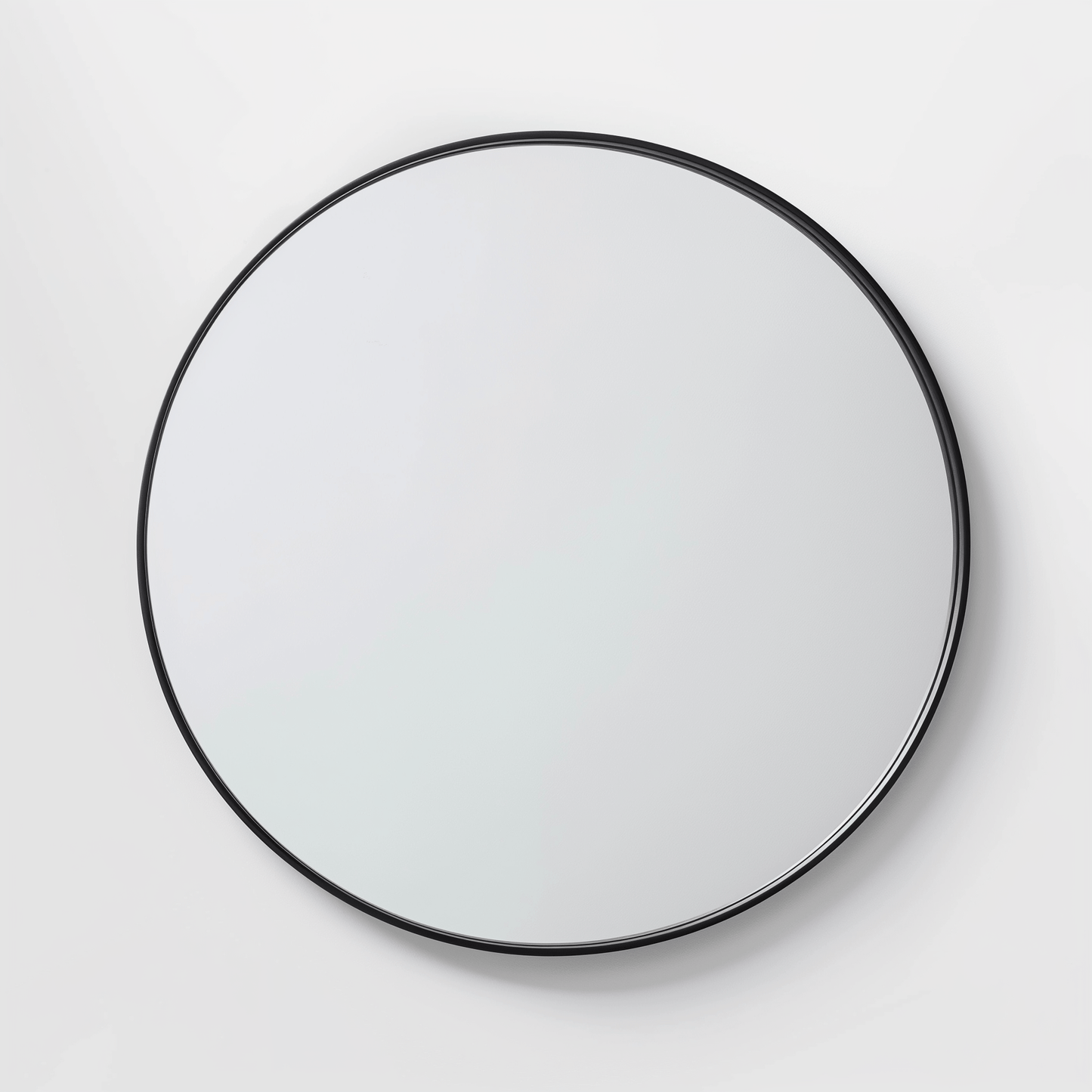 Minimalist 120cm Round Duo Mirror with black aluminium frame, designed for modern and stylish home interiors.