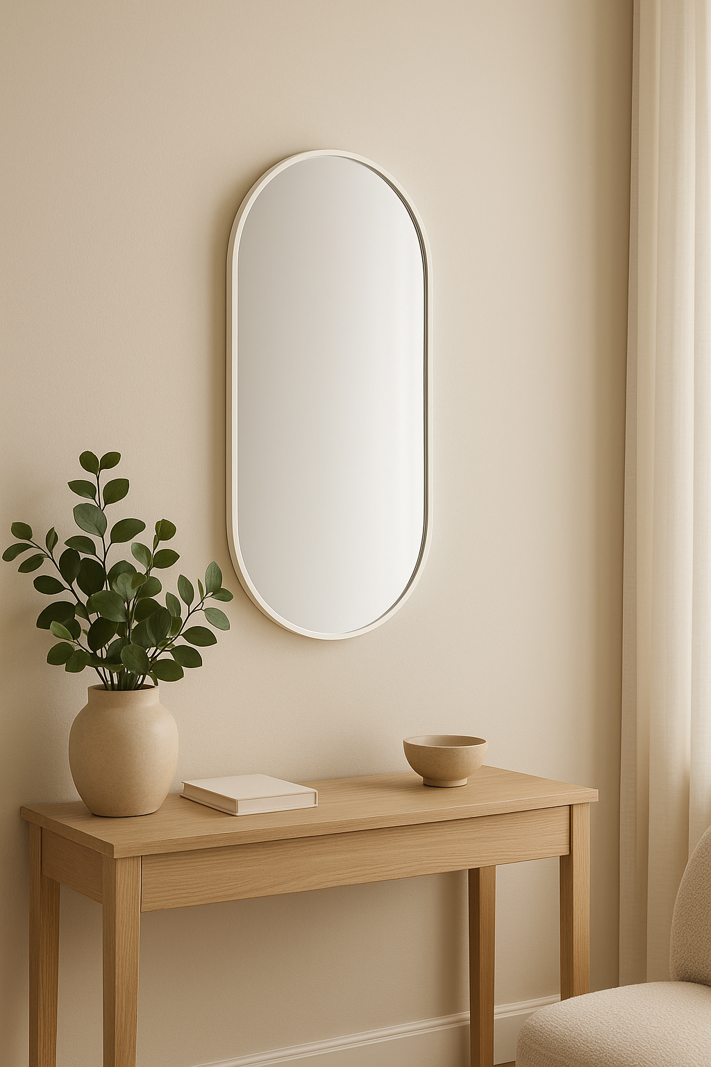 80 X 45 cm Pill Shape Aluminium Mirror