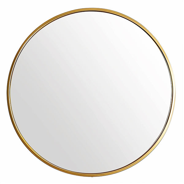 Elegant 120cm Round Duo Mirror with gold aluminium frame, perfect for upscale interior styling and wall decor.