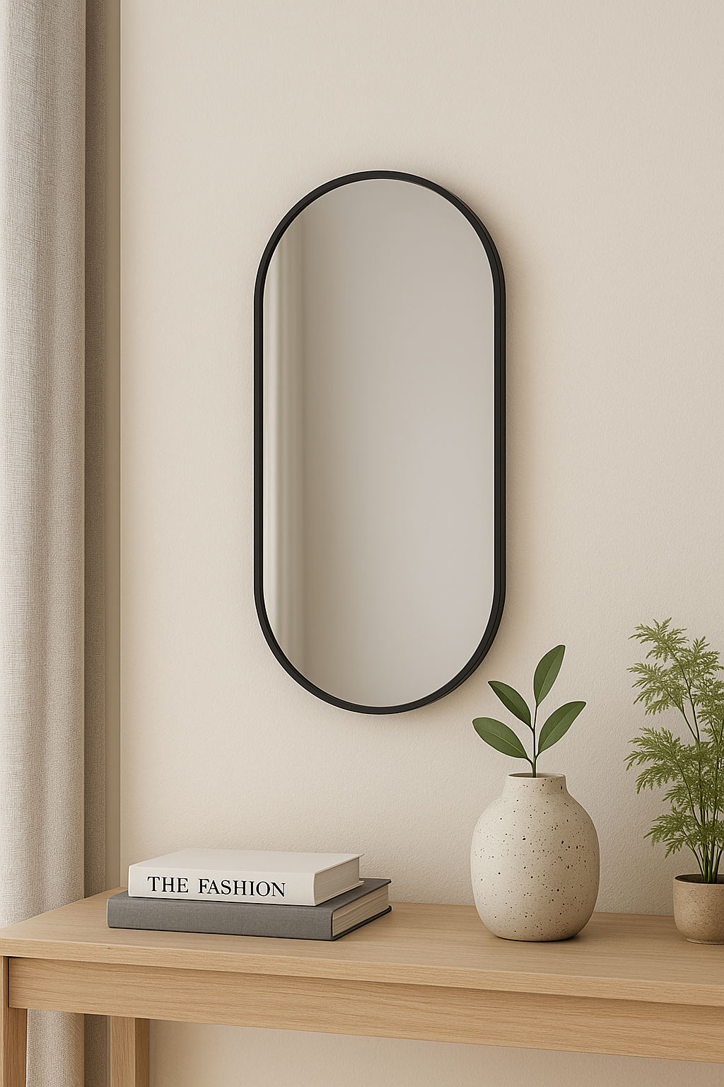 80 X 45 cm Pill Shape Aluminium Mirror