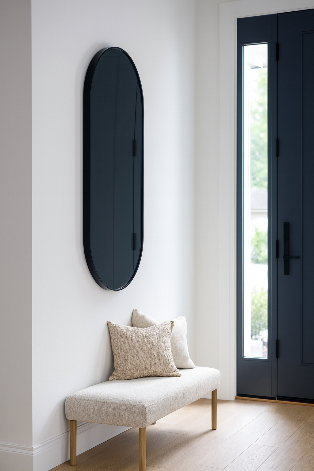 100 x 55 cm Pill Shaped Aluminium Mirror