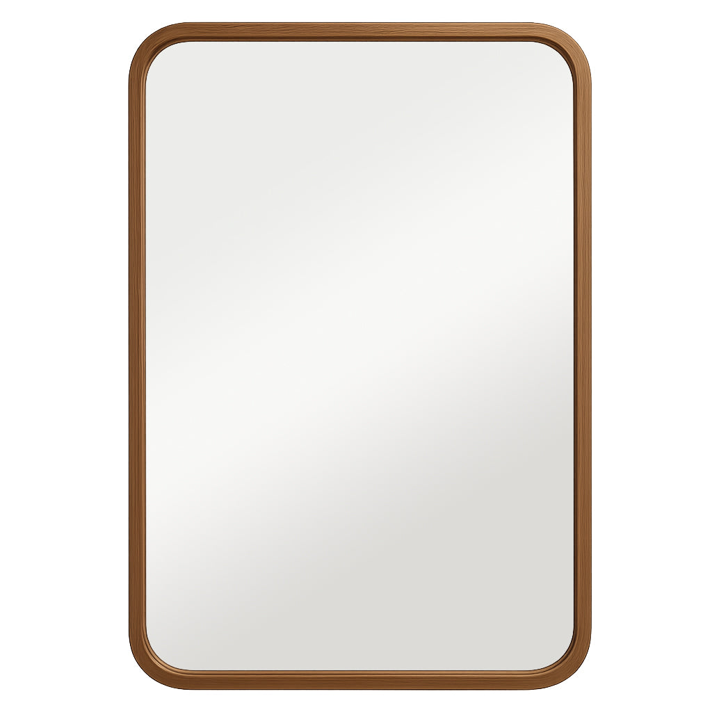 90 x 120 cm Rounded Rectangle African Walnut Mirror