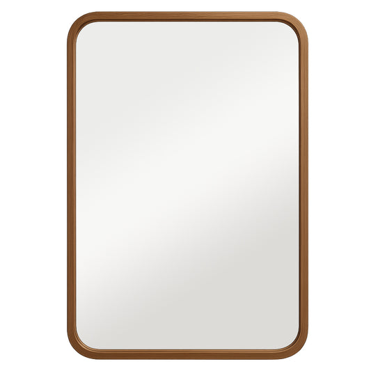 90 x 120 cm Rounded Rectangle African Walnut Mirror