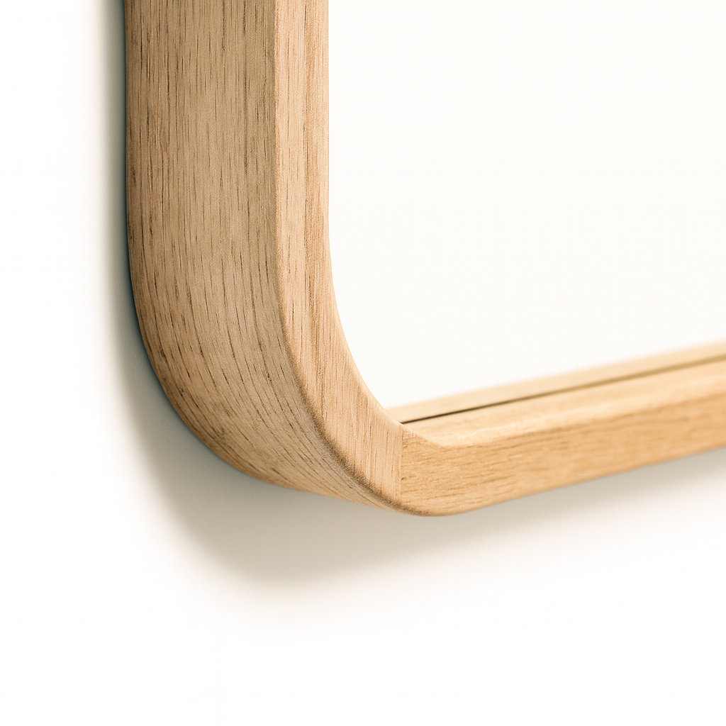 90 x 120 cm Rounded Rectangle African Walnut Mirror