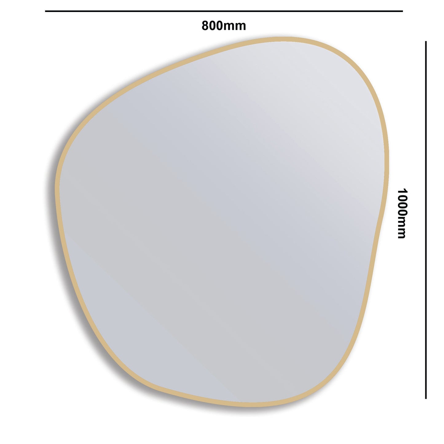 Organic 100x88 Duo mirror with gold frame and 800mm x 1000mm dimensions, blending eco-style with elegance.