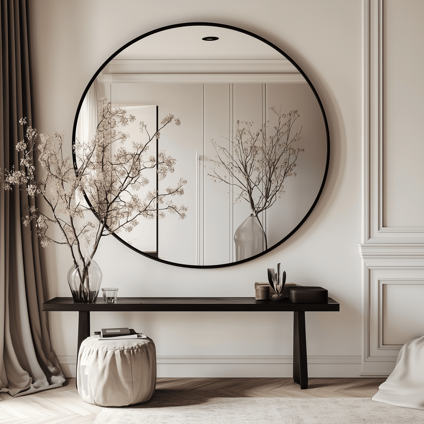 120cm Round Aluminium Mirror