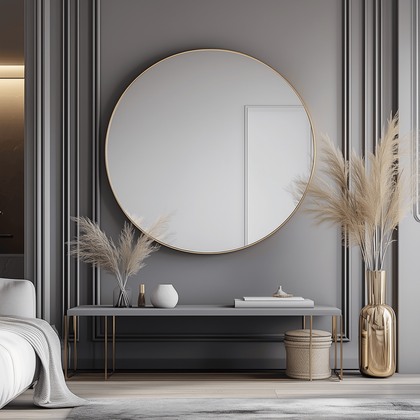 120cm Round Aluminium Mirror