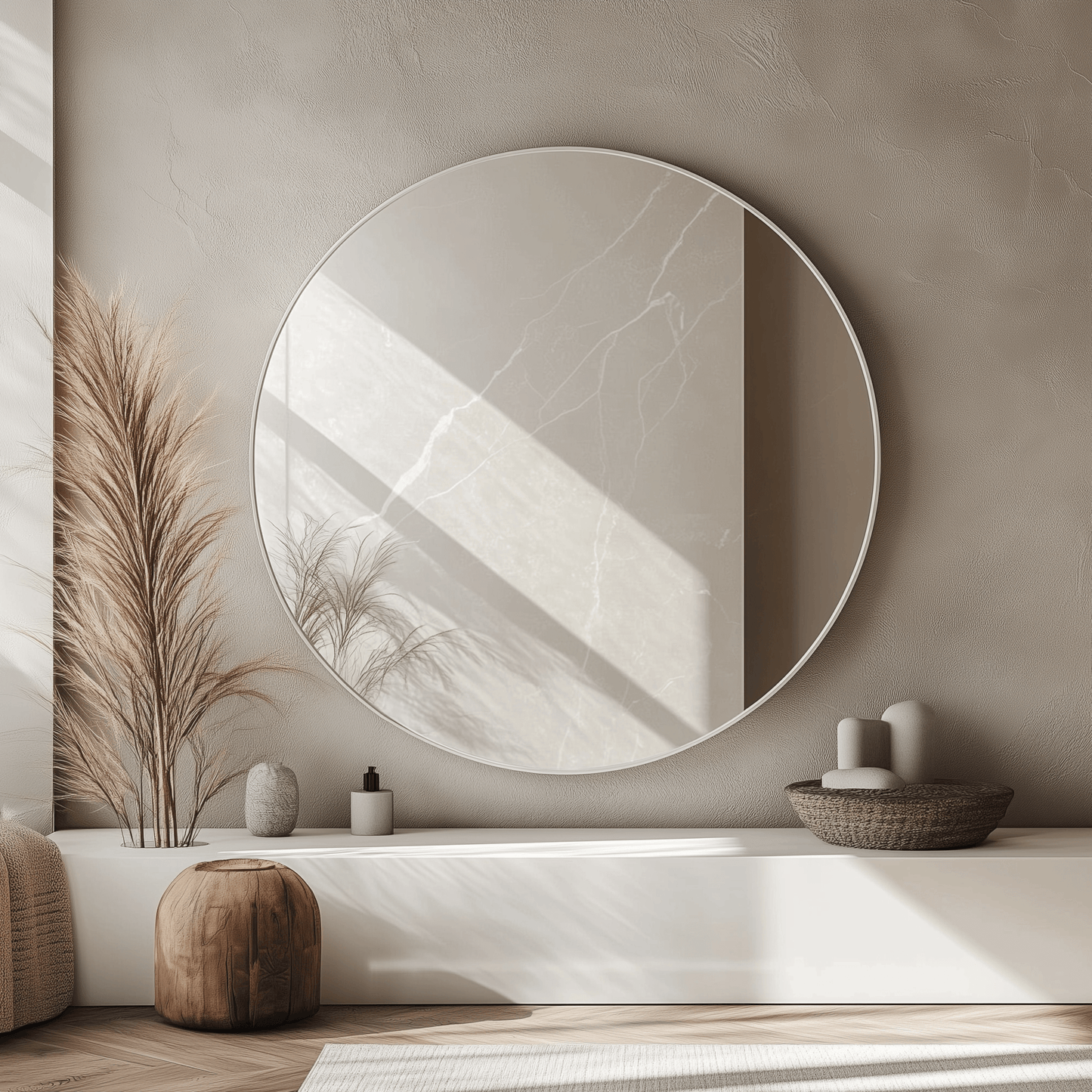 120cm Round Aluminium Mirror