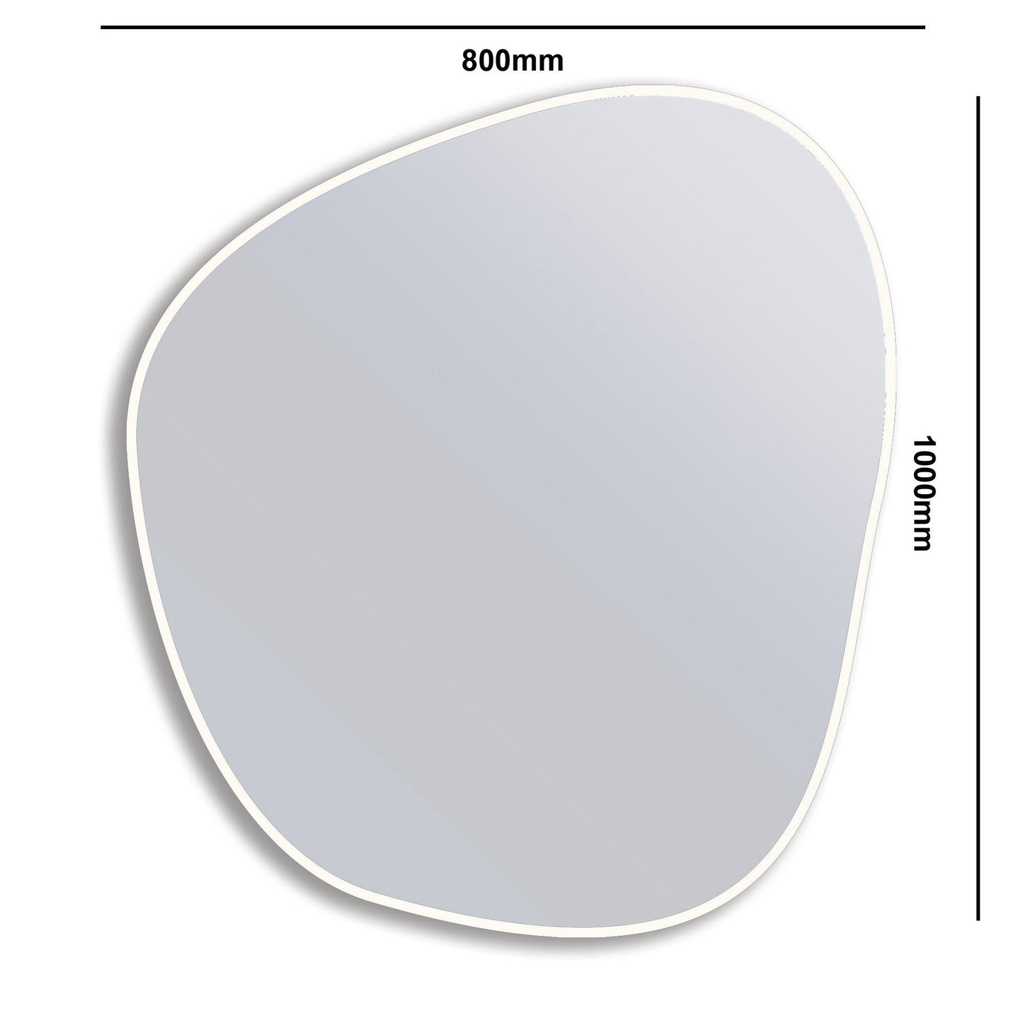 White-framed Organic 100x88 Duo mirror with 800mm x 1000mm dimensions, ideal for eco-friendly home decor in South Africa.