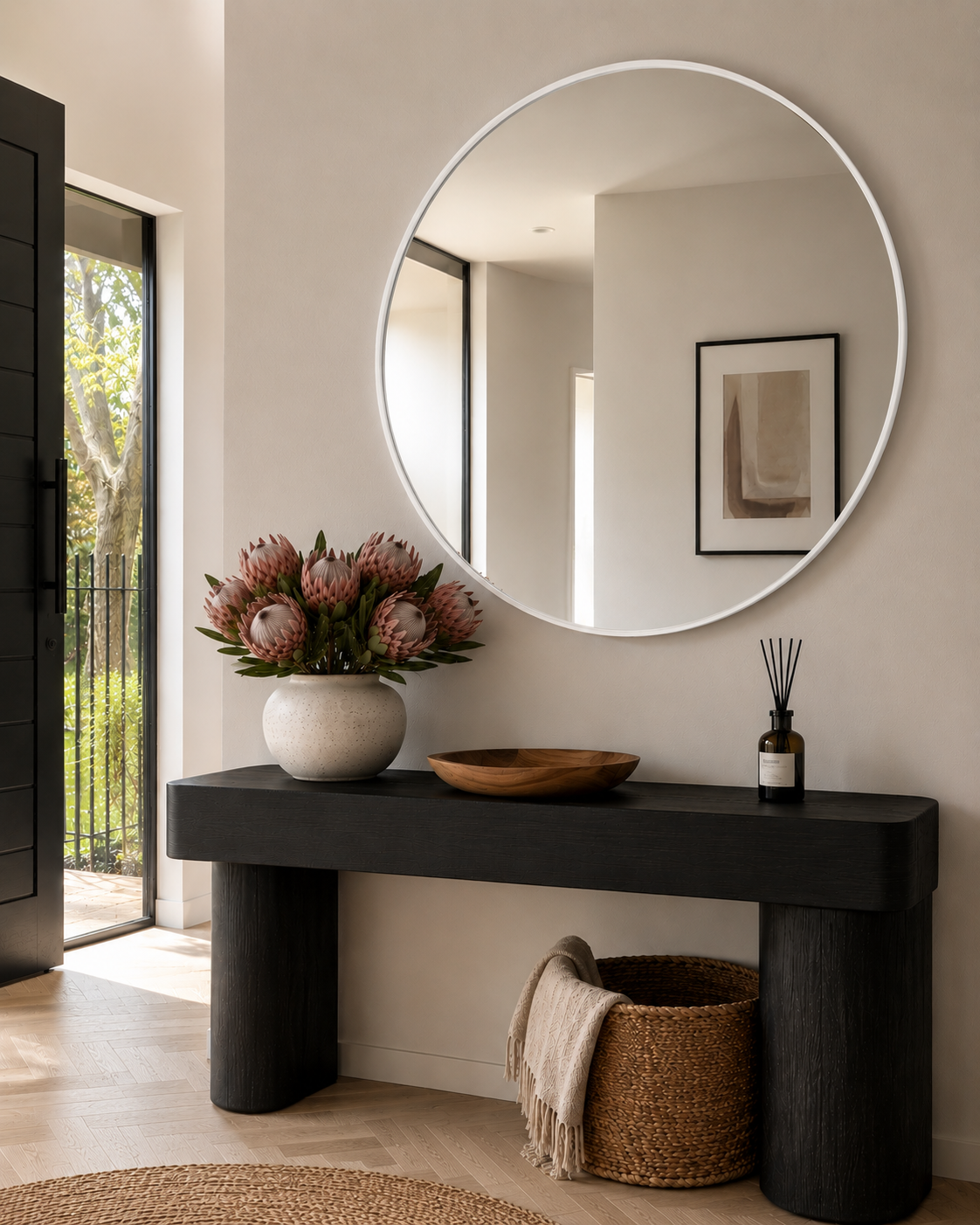 120cm Round Aluminium Mirror