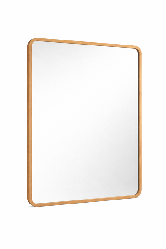 90 x 120 cm Rounded Rectangle African Walnut Mirror