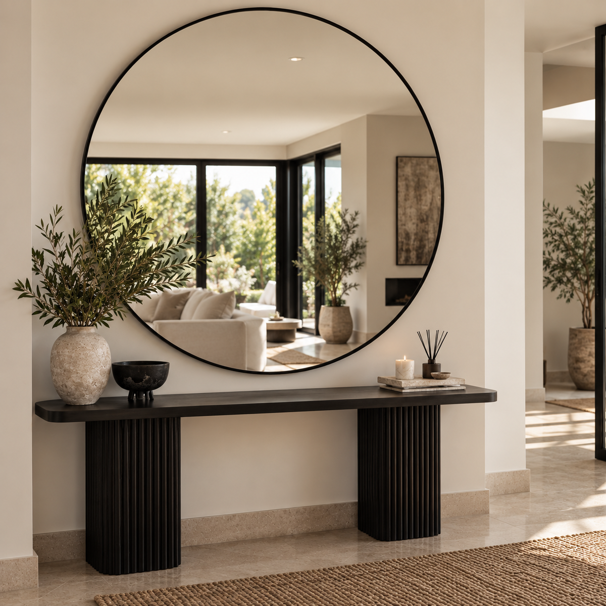 140cm Round Aluminium Mirror