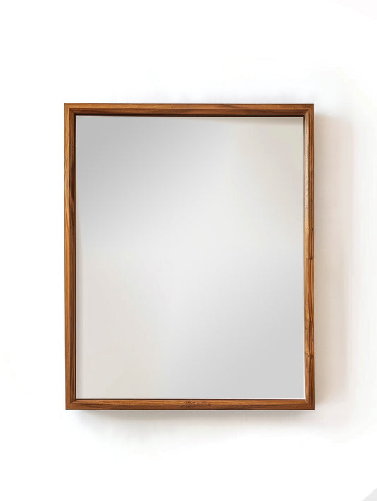 70 x 50 Wooden Kiaat Mirror with handcrafted African hardwood frame, featuring a clean rectangular design ideal for modern or rustic interiors.