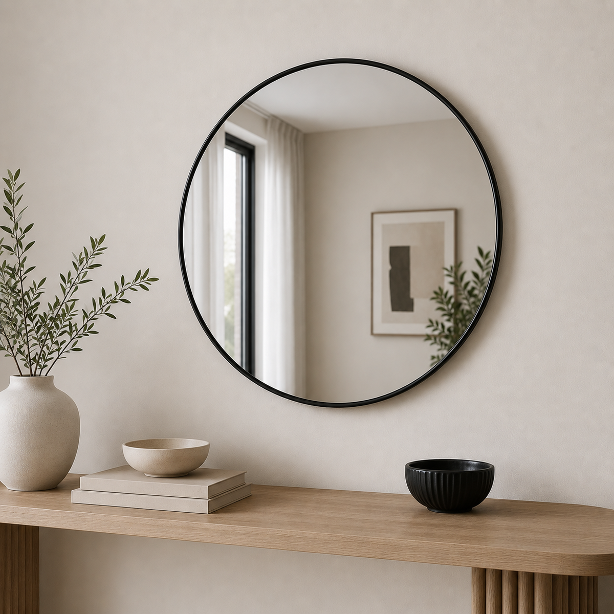 60cm Round Aluminium Mirror