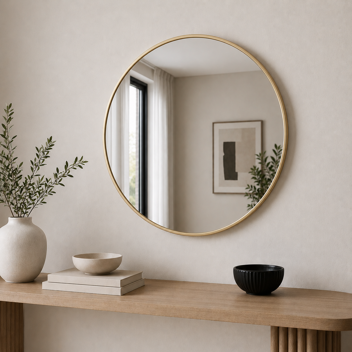 60cm Round Aluminium Mirror