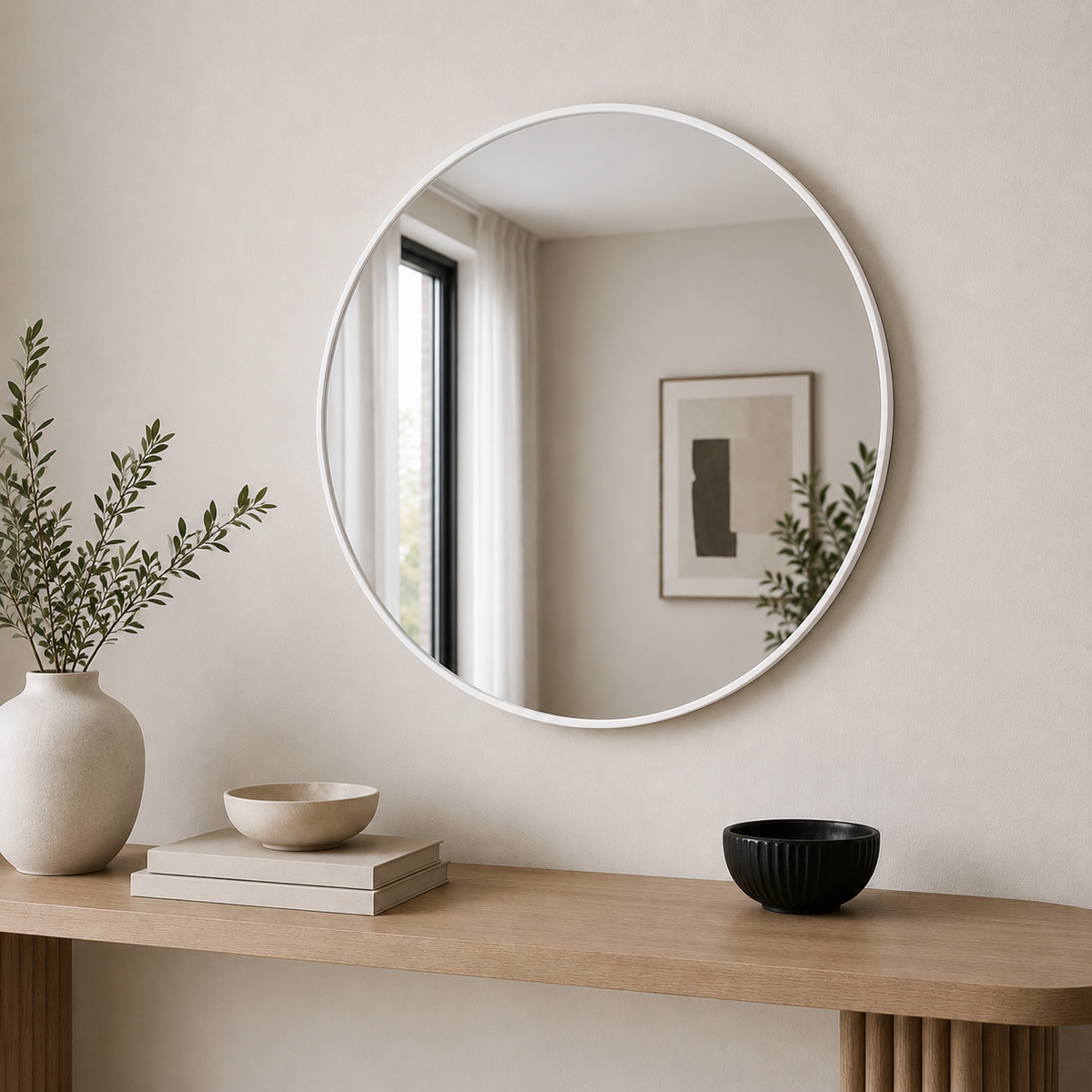 60cm Round Aluminium Mirror
