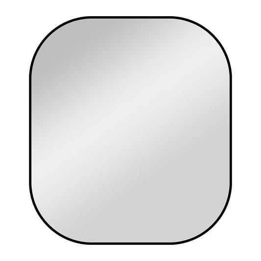 80 x 90 cm Aluminium Wall Mirror - Rounded Corner with modern brushed frame, ideal for contemporary home decor and easy wall mounting.