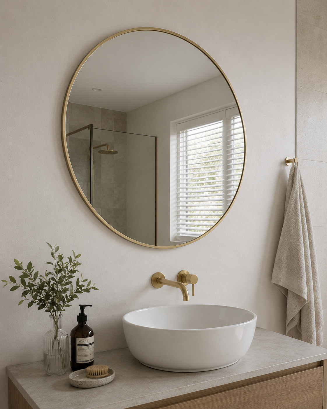 90cm Round Aluminium Mirrors