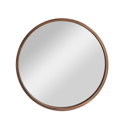 60cm Round Wooden Mirror - Kiaat with smooth handcrafted African hardwood frame, ideal for modern home decor and wall styling.