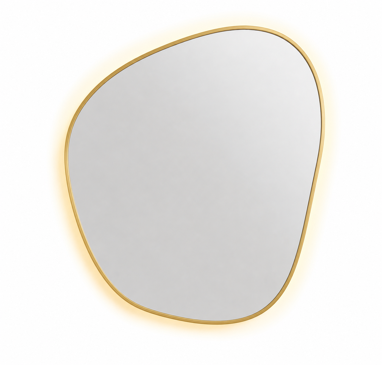 70 x 60 cm Organic Shaped Aluminium Mirror-LED