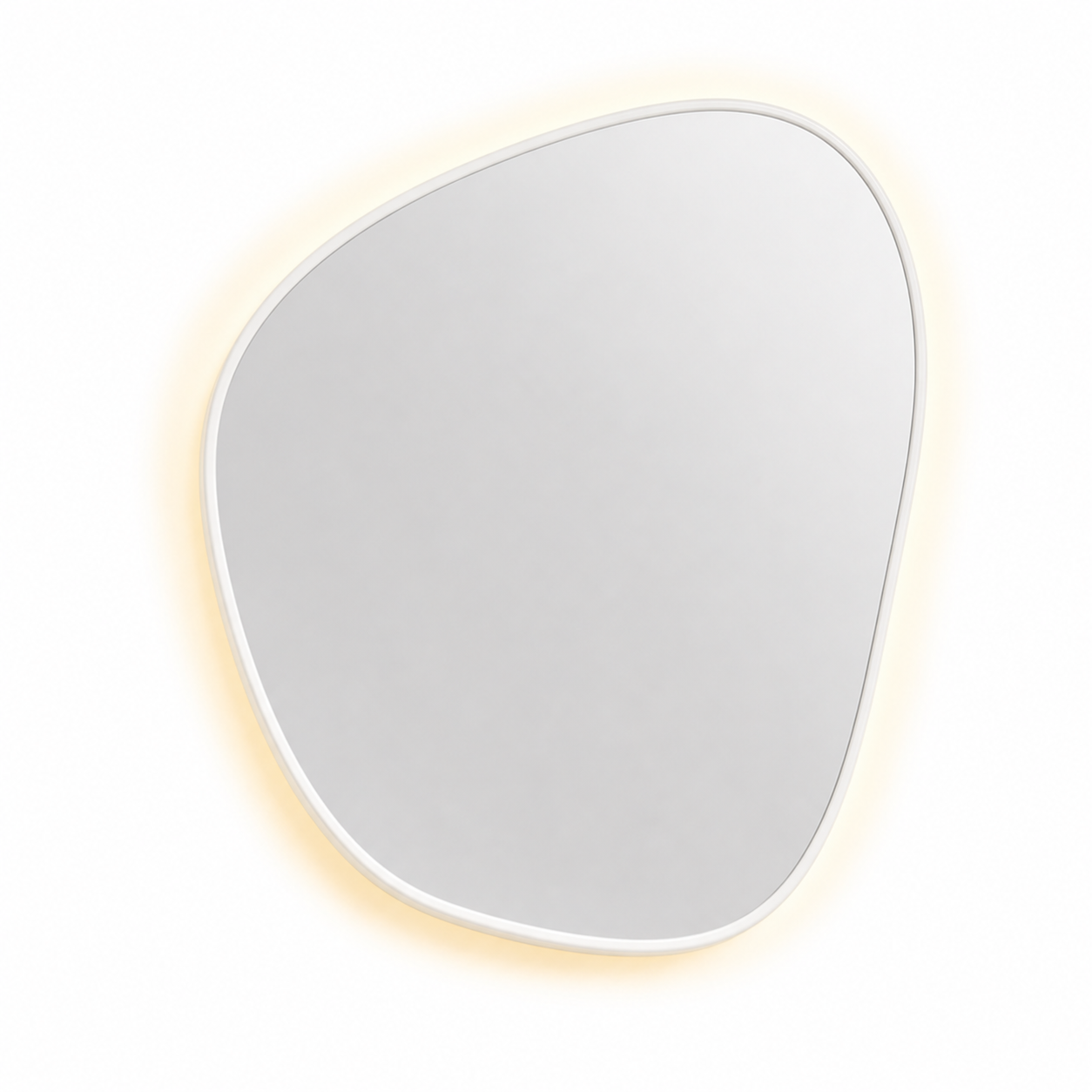 70 x 60 cm Organic Shaped Aluminium Mirror-LED