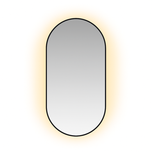 100 x 55 cm Pill Shaped Aluminium Mirror-LED
