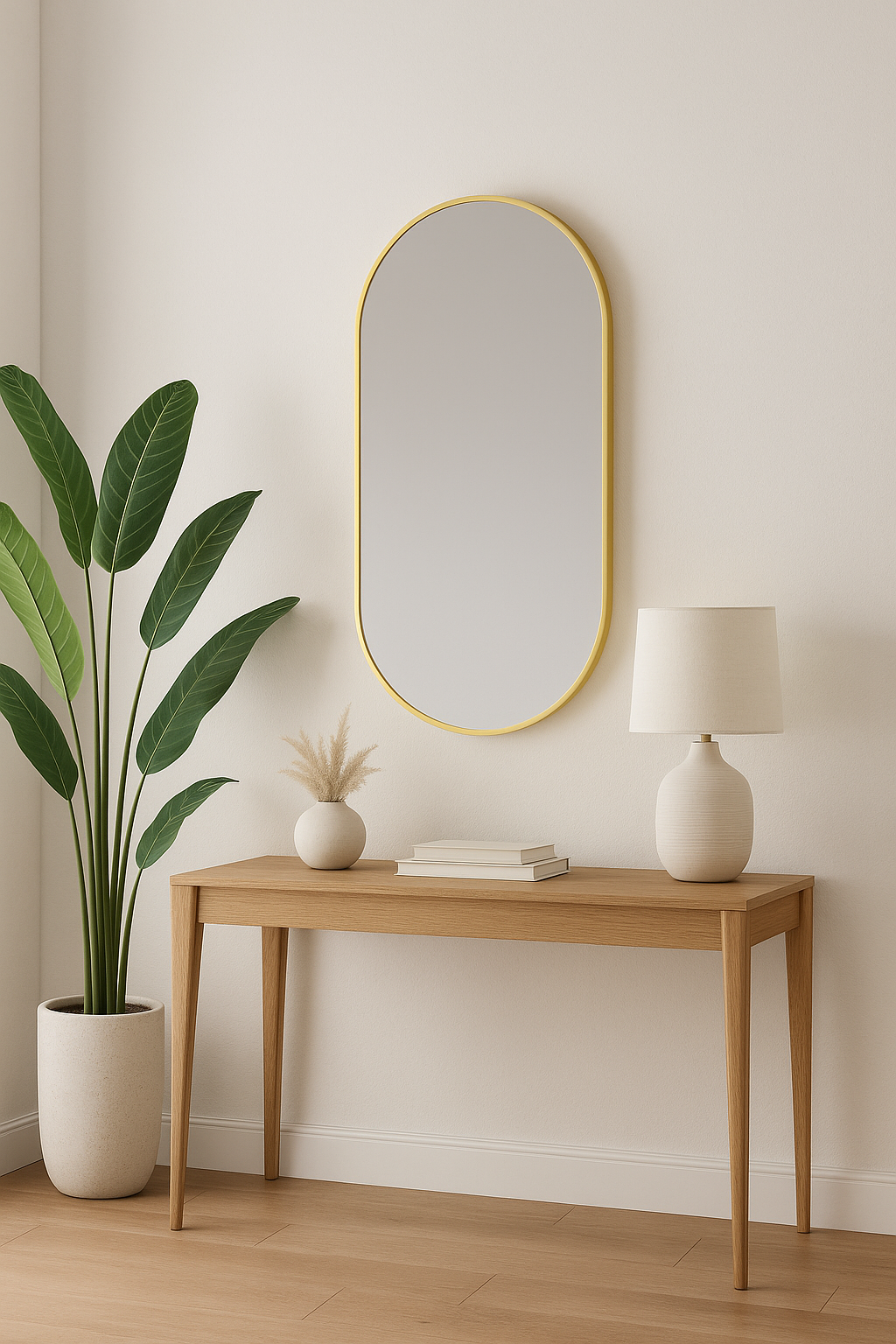 80 X 45 cm Pill Shape Aluminium Mirror