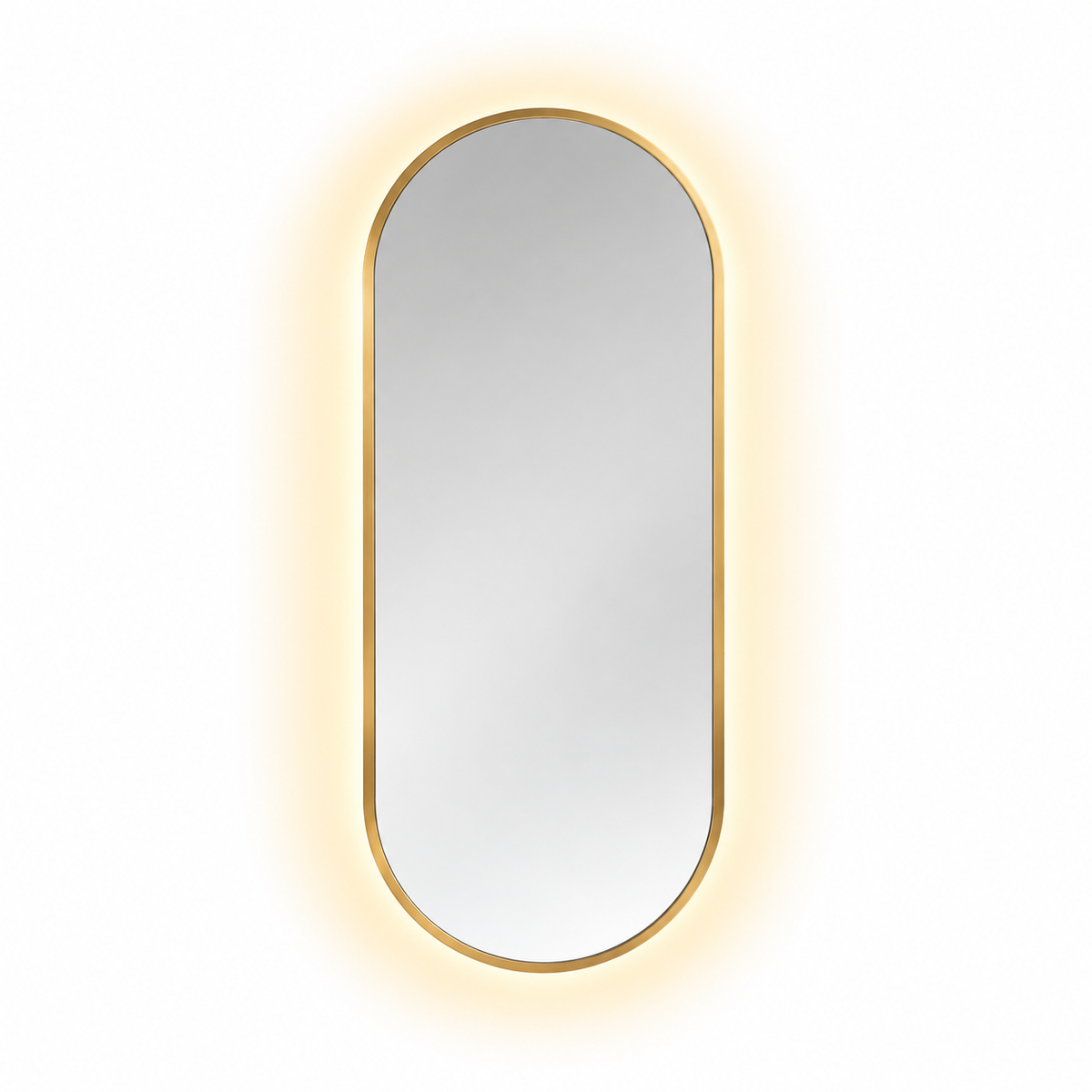 100 x 55 cm Pill Shaped Aluminium Mirror-LED