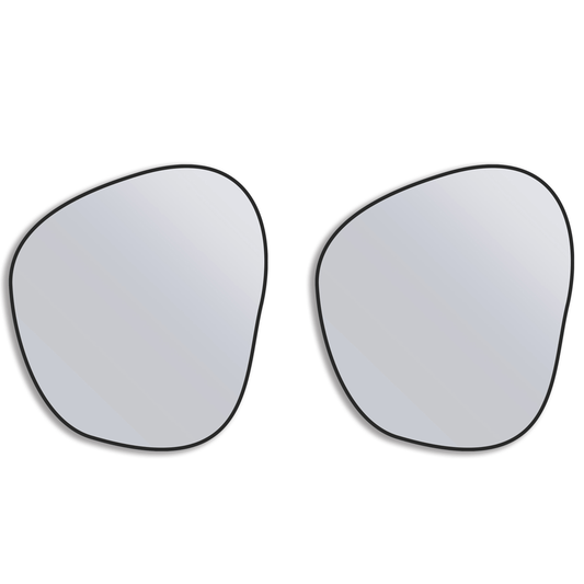 Organic 100x88 Duo - Mirrors South Africa | 2 x Eco Mirrors with black frames, featuring freeform organic shapes for modern interiors.