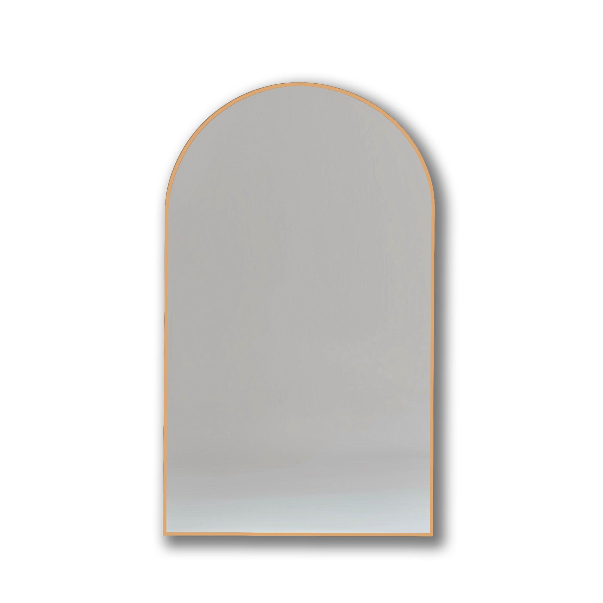 Bronze-framed Arch Aluminium Mirror 60x90. Warm metallic tone adds sophistication to modern home decor.