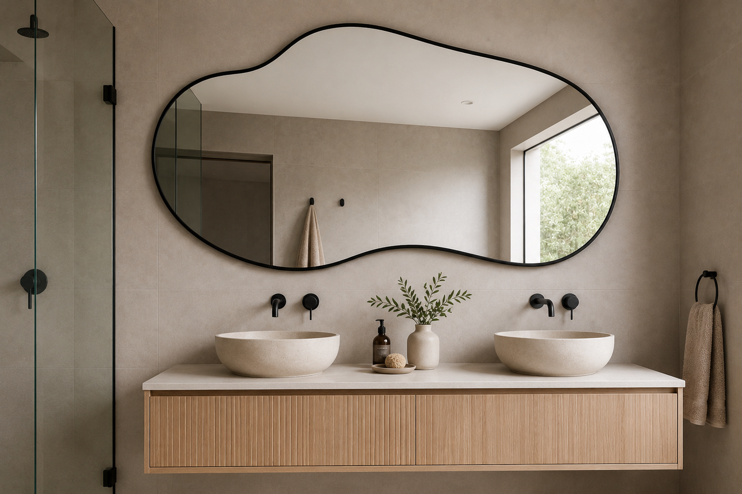 1545 x 908 Oblong Pebble Aluminium Framed Mirror