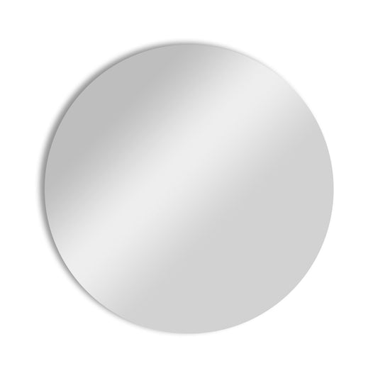 Frameless Floating Mirror with a sleek round design, ideal for modern home decor. Minimalist style enhances any wall in home or garden spaces.