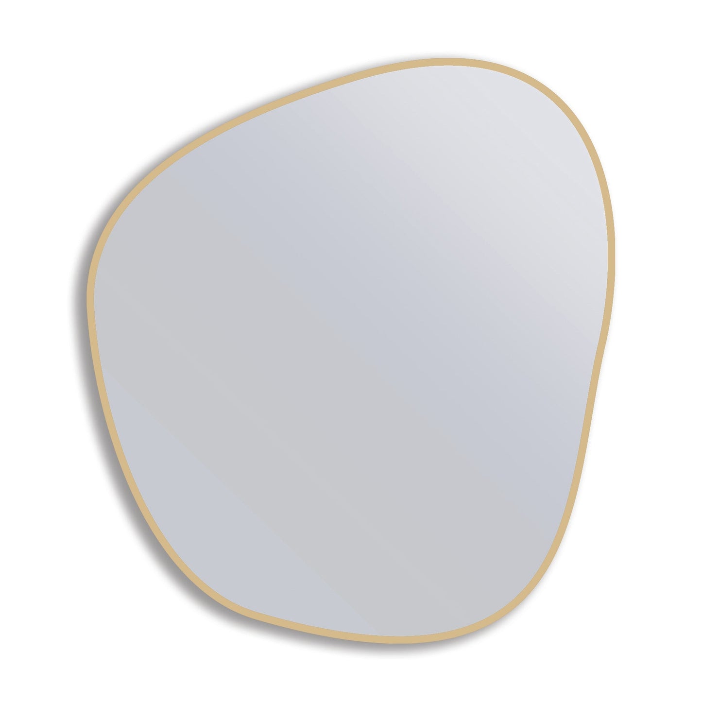 Organic 70x60cm Duo aluminium mirror with irregular shape and gold-toned frame. Locally made, eco-friendly decor for modern interiors.