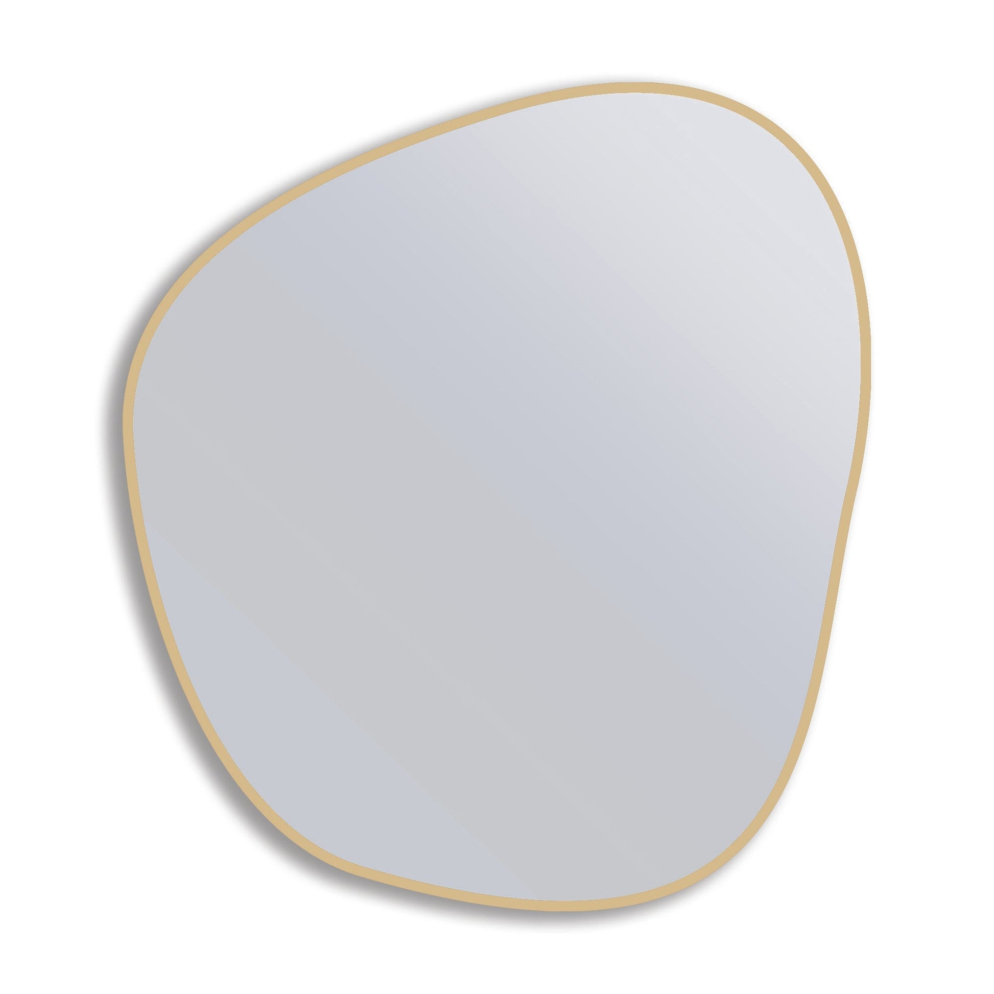 Organic 70x60cm Duo aluminium mirror with irregular shape and gold-toned frame. Locally made, eco-friendly decor for modern interiors.