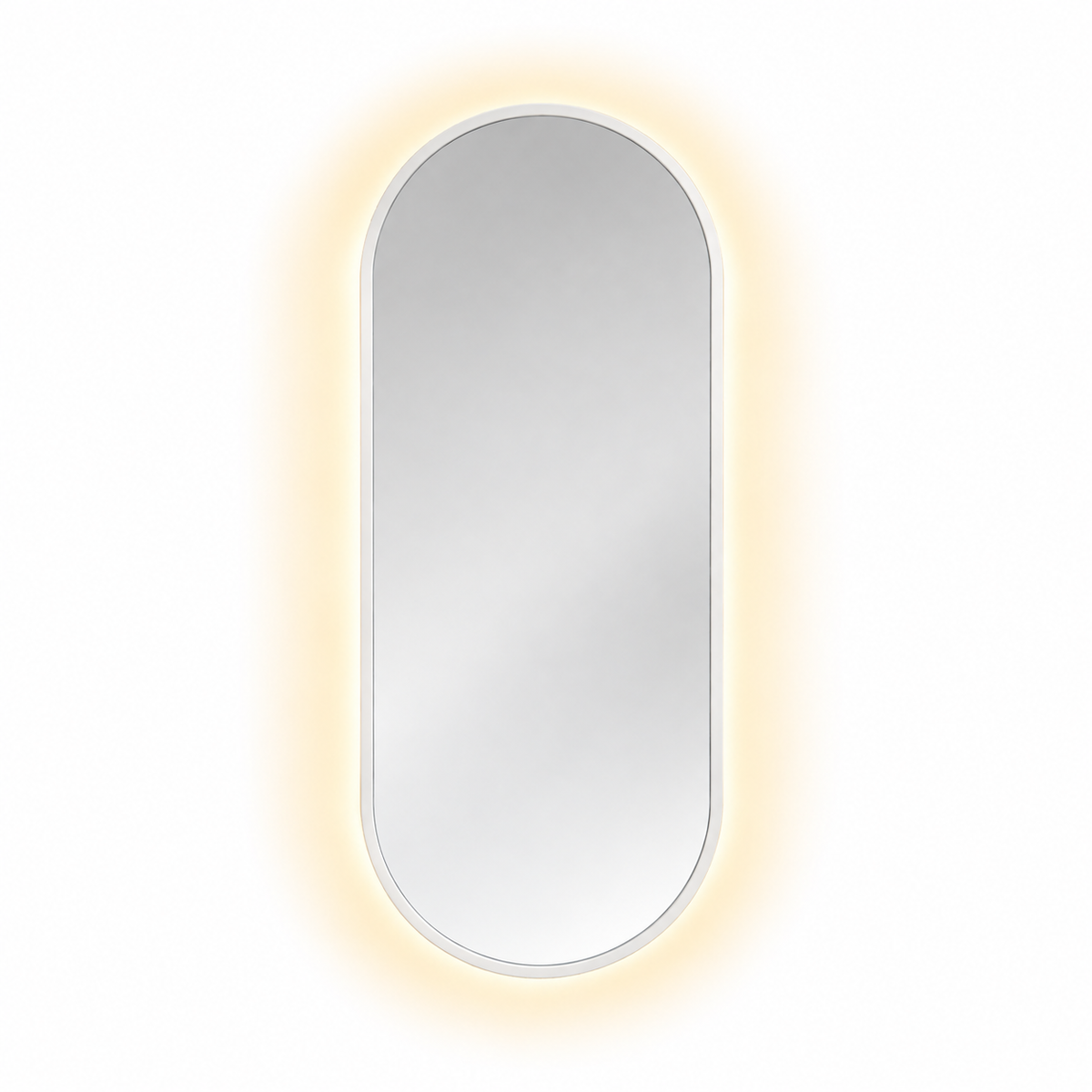 100 x 55 cm Pill Shaped Aluminium Mirror-LED